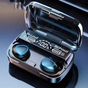 M10 TWS Earphone 9D Stereo LED Digital Display Touch CVC8.0 Digital Noise Reduction Technology (With 2000mAh Mini Power Bank Charging Box)